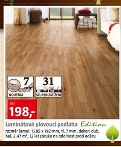 laminátová plovoucí podlaha EDITION dekor dub
