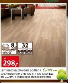 laminátová plovoucí podlaha EDITION 8mm dub