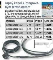 topný kabel s termostatem 8 m