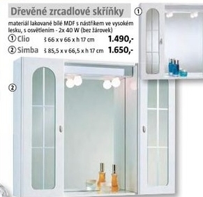 Dřevěná zrcadlová skříňka Clio 