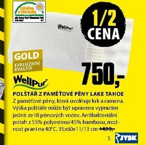 Lake Tahoe, polštář z paměťové pěny