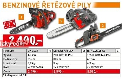 benzínová řetězová pila OK BK3537 2490