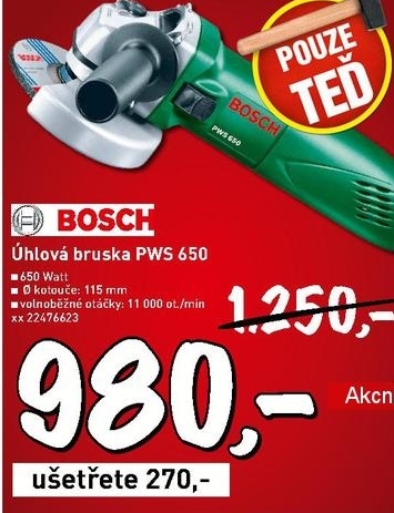uhlová bruska PWS 650