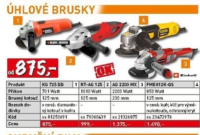úhlová bruska BLACK DECKER KG 725DD