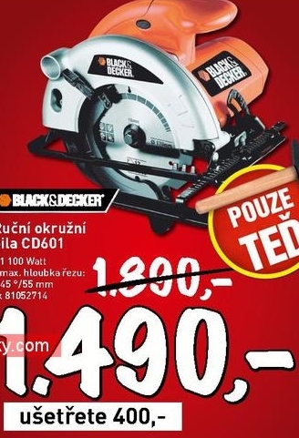 ruční okružní pila BLACK DECKER  CD 601