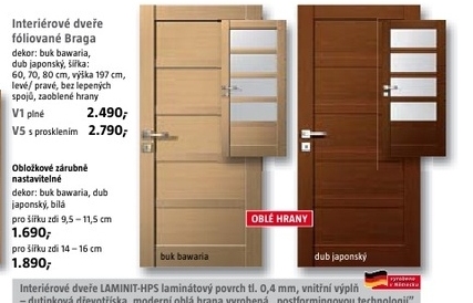 Braga fóliované iteriérové dveře