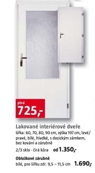 lakované interiérové dveře plné/prosklené