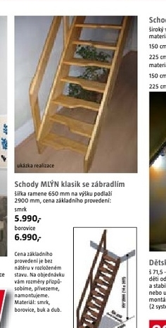 domovní schody Mlýn klasik se zábradlím