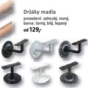 držáky madla, černý, bílý, tepaný