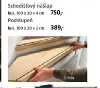 bukový schodišťový nášlap 100x30cm