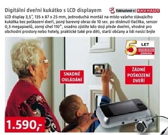 digitální dveřní kukátko s LCD displejem
