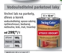vodou ředitelná parketový lak Swing Color
