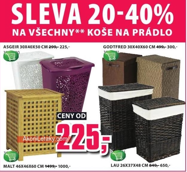 Sleva 20 až 40pp na všechny koše na prádlo