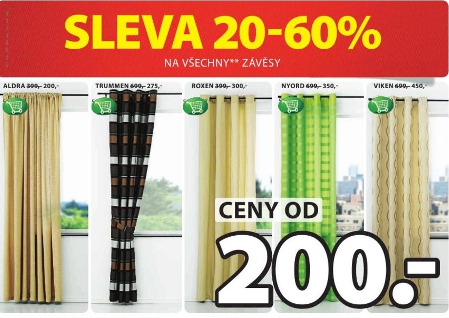 Sleva 20 až 60pp na všechny závěsy