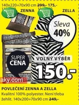 Zenna/Zella, povlečení