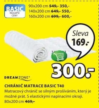 Basic T40, chránič matrace
