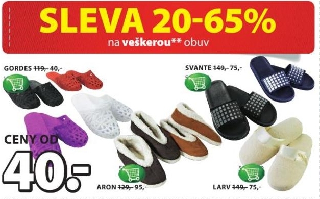 Sleva 20 až 65pp na veškerou obuv