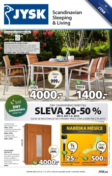 akční leták Jysk 4.6.2015-17.6.2015