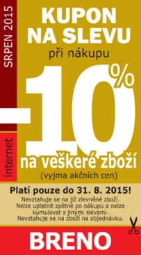 akční leták Breno koberce 1.8.2015-31.8.2015