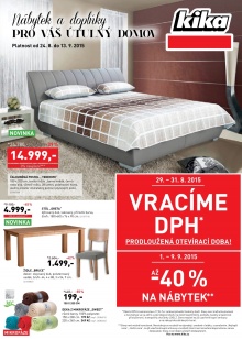 akční leták Kika nábytek 24.8.2015-13.9.2015