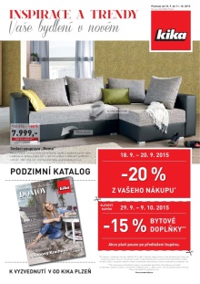 akční leták Kika nábytek 18.9.2015-11.10.2015