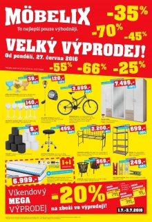 akční leták Möbelix 27.6.2016-10.7.2016