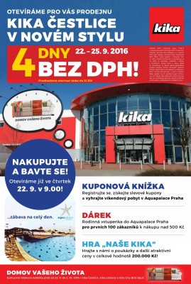 akční leták Kika nábytek 22.9.2016-2.10.2016
