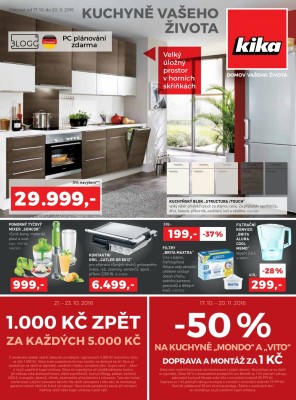 akční leták Kika nábytek 17.10.2016-20.11.2016