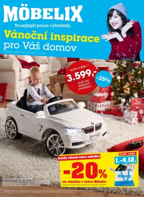 akční leták Möbelix 28.11.2016-11.12.2016