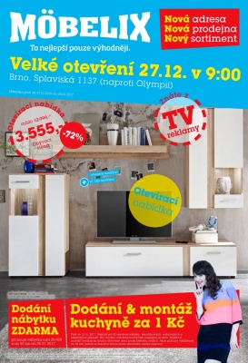akční leták Möbelix 27.12.2016-8.1.2017