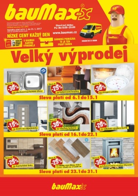 akční leták bauMax 6.1.2017-31.1.2017