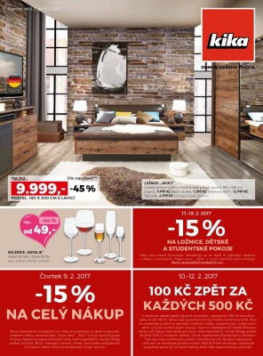 akční leták Kika nábytek 6.2.2017-19.2.2017
