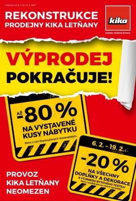 akční leták Kika nábytek 6.2.2017-19.2.2017