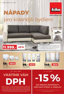 akční leták Kika nábytek 20.2.2017-5.3.2017