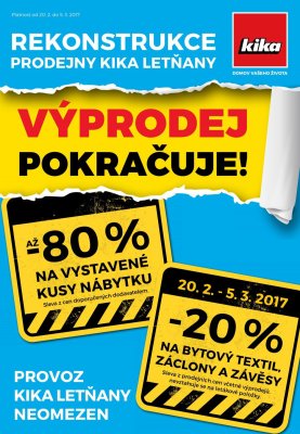 akční leták Kika nábytek 20.2.2017-5.3.2017