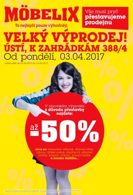 akční leták Möbelix 3.4.2017-16.4.2017