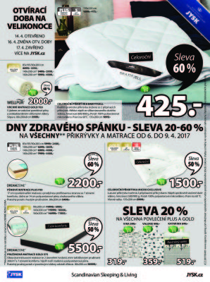 akční leták Jysk 6.4.2017-19.4.2017