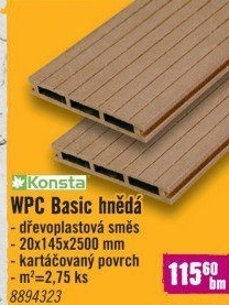 Terasové prkno Konsta WPC Basic