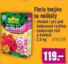 Organominerální hnojivo na muškáty Floria