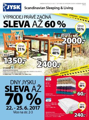 akční leták Jysk 22.6.2017-5.7.2017