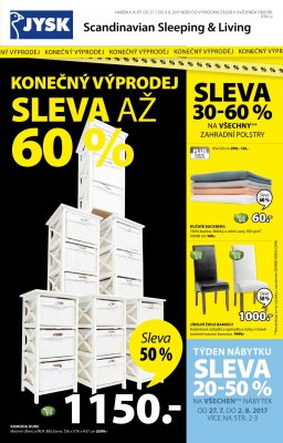 akční leták Jysk 27.7.2017-9.8.2017
