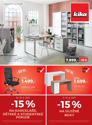 akční leták Kika nábytek 31.7.2017-10.9.2017