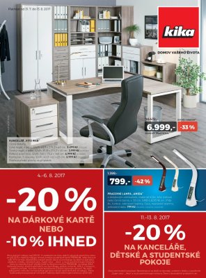 akční leták Kika nábytek 31.7.2017-13.8.2017