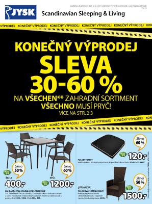 akční leták Jysk 3.8.2017-10.8.2017