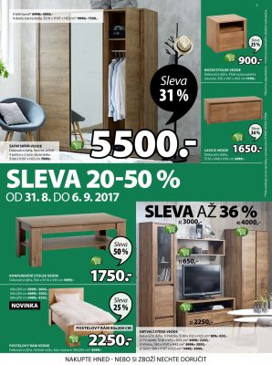 akční leták Jysk 31.8.2017-13.9.2017