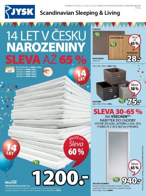 akční leták Jysk 21.9.2017-4.10.2017