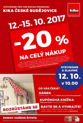 akční leták Kika nábytek 12.10.2017-22.10.2017