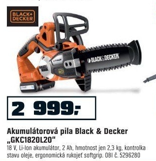 Black & Decker Pila řetězová akumulátorová 18V