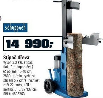 Scheppach Štípač dřeva HL1010 400 V