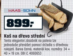 Haas+Sohn Koš na dřevo střední černý